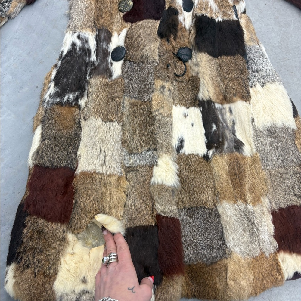 Patchwork Fur Coat - Picture 2 of 3